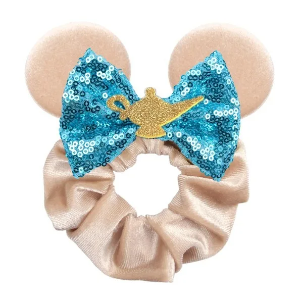 Disney Pirate Amusement Park Mouse Ears Hair Scrunchies Hair Accessories Velvet Hairband Girls Sequins Bows Headbands Women Trip DIY Accessories