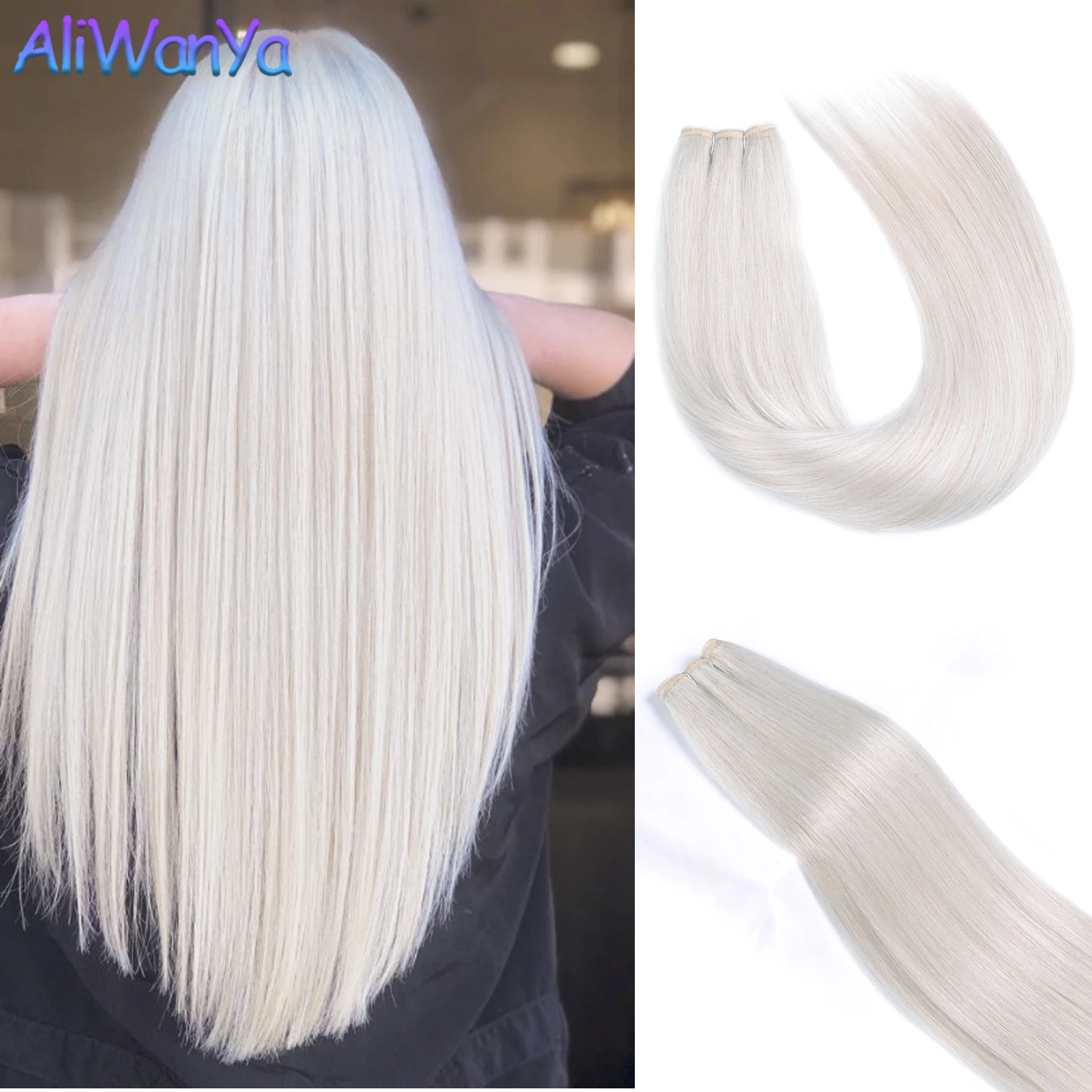 Bone Straight Hair Bundles Salon Smooth Hair Extensions High Temperature Super Long Synthetic Yaki Straight Weaving