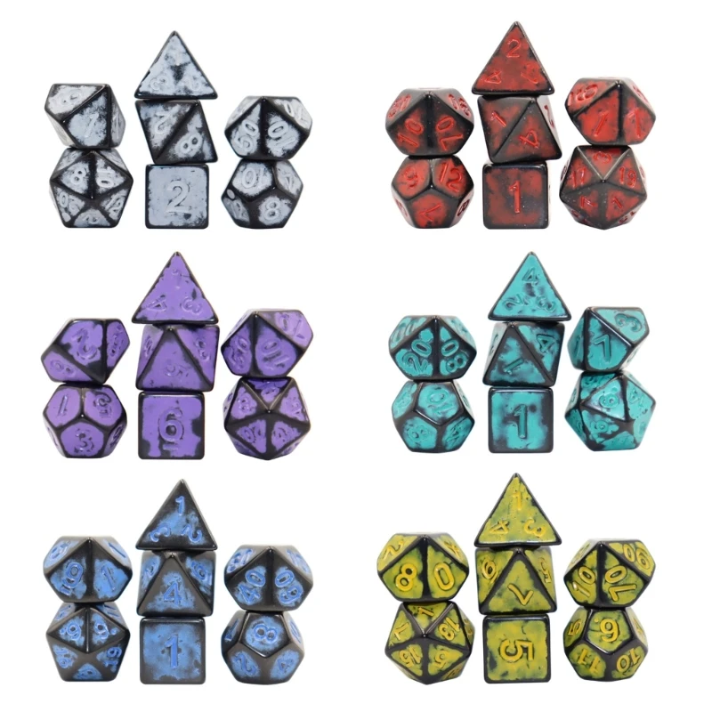 

7 шт./компл. многогранные акриловые кубики многогранные цифровые игровые кубики различной формы новые