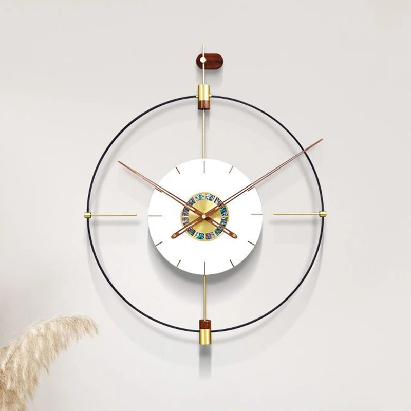 Minimalist Wall Clocks Nordic Spanish Stylish Wall Watch Large Size Silent Clock Mechanism Elegant Luxury Interior Clocks