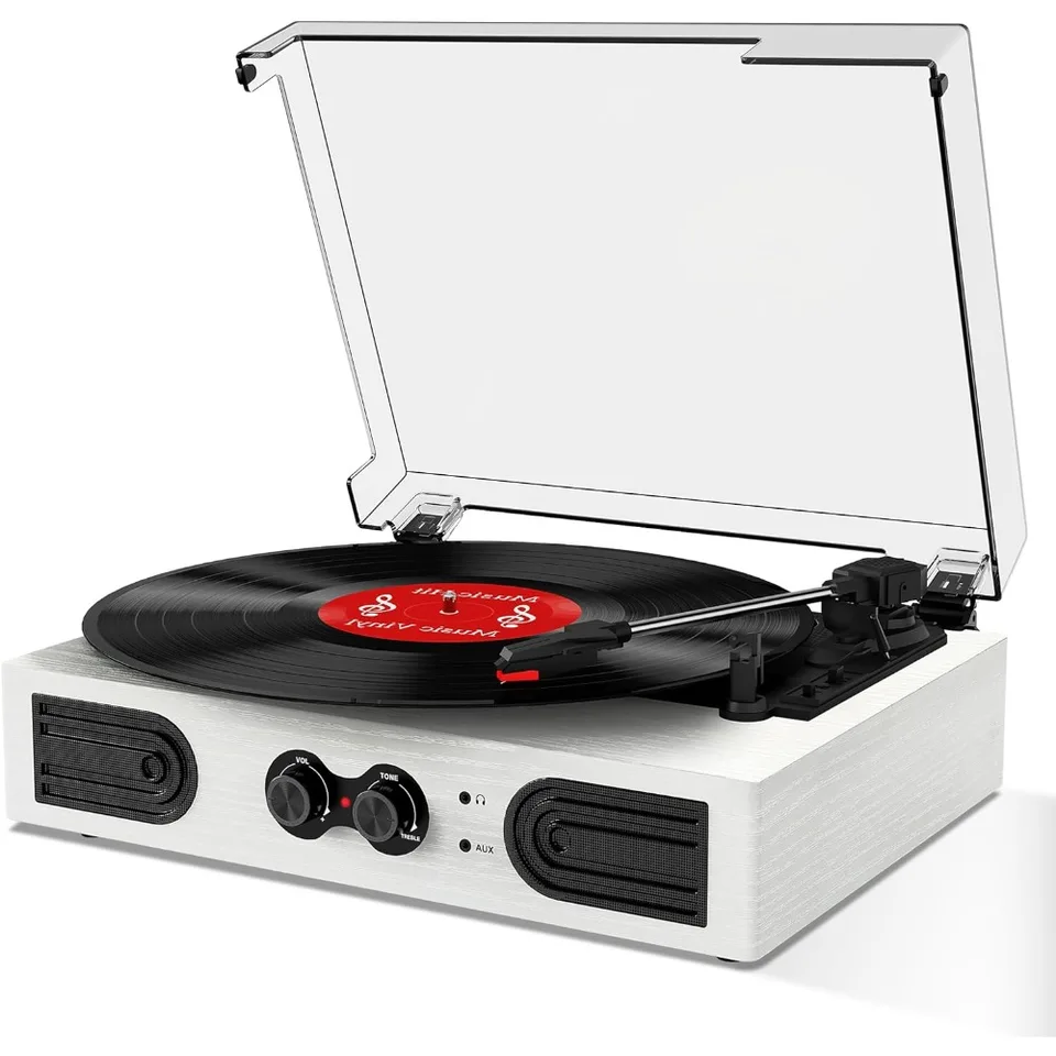 Portable Bluetooth Vinyl Record Player with Stereo Speakers
