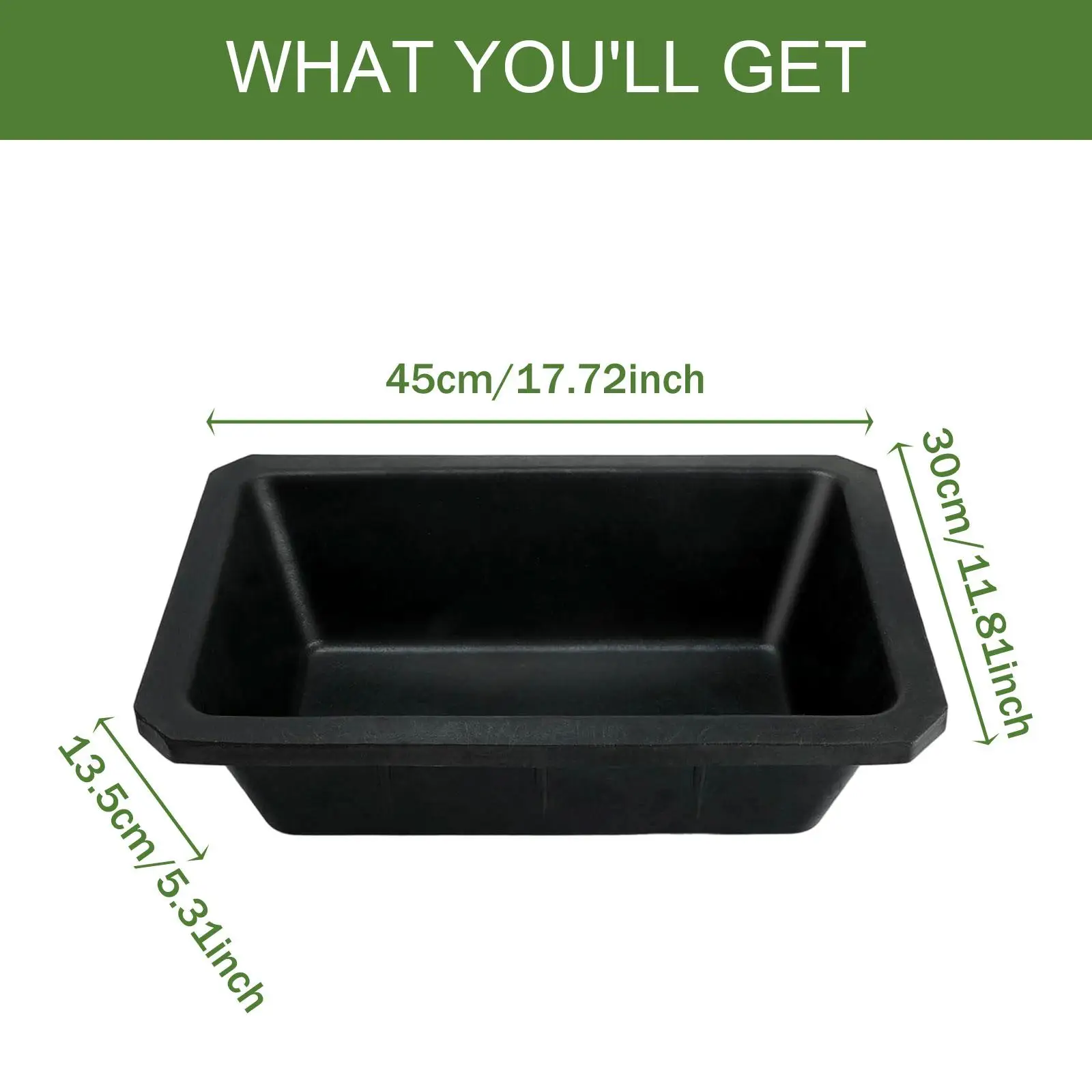Rubber feed Pan Horse feed Bucket Trough Rectangle Basin Animal Feeding Bowl Dog Food Water Bowl for Easy to Clean