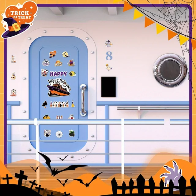 27 Pcs Halloween Cruise Door Magnets Decorations Funny Cruise Ship Door Magnets Magnetic Reusable Cruise Magnet for Halloween Ca 5