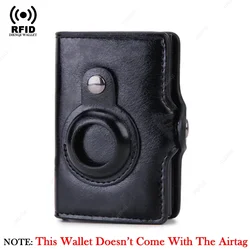 Luxury RFID Wallet and Credit Card Holder with AirTag Slot (Black)