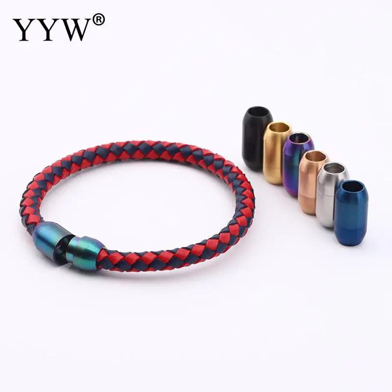 10pcs Stainless Steel Magnetic Clasps 3mm-10mm Blue Leather Cord Bracelet Magnet Buckle Necklace Clasp Diy Jewelry Making