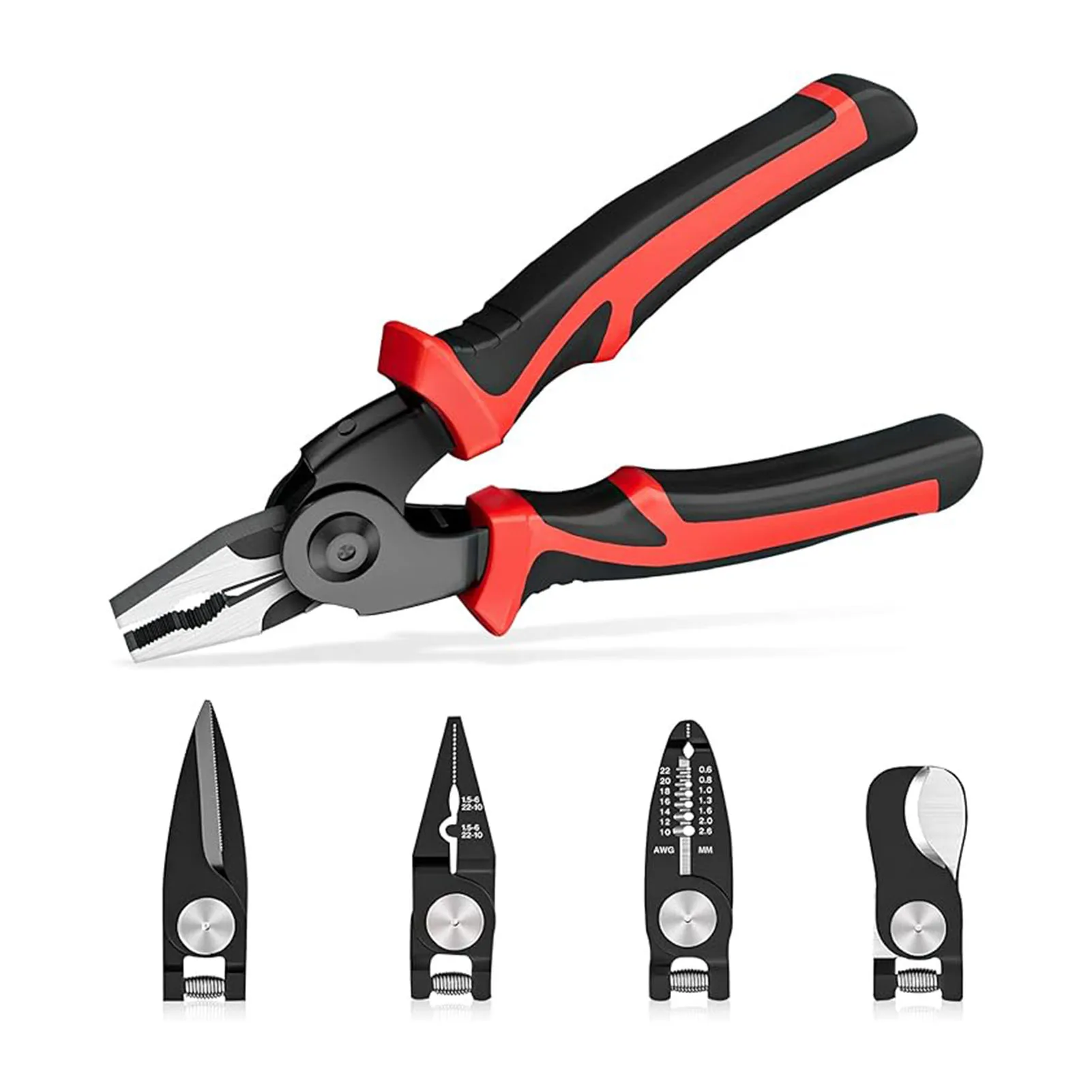 

5-in-1 Interchangeable Pliers Kit Wire Strippers Cable Cutters Multi-Purpose Tool Suitable for Jewelry Making DIY Activity