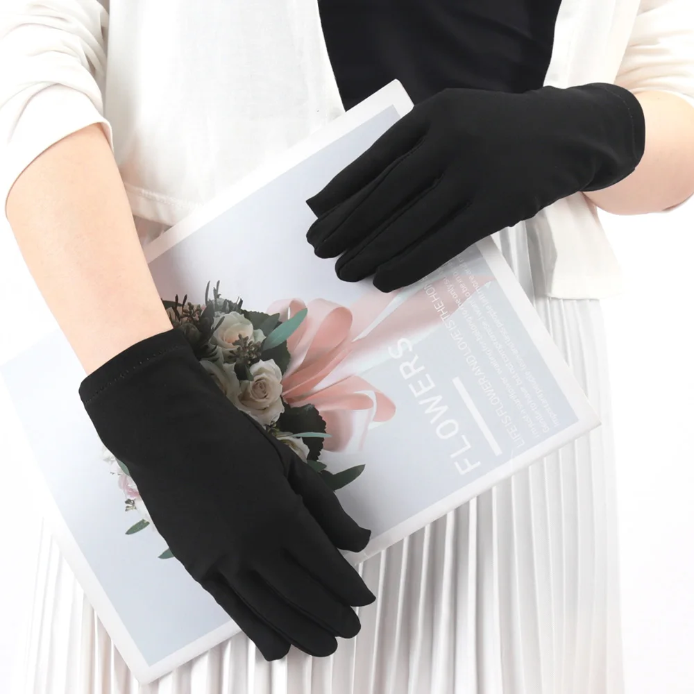 Women Fashion Gloves for Spring Summer Sunscreen Female Thin Solid Color Ceremonial Performance Dance Breathable Driving Gloves - 4