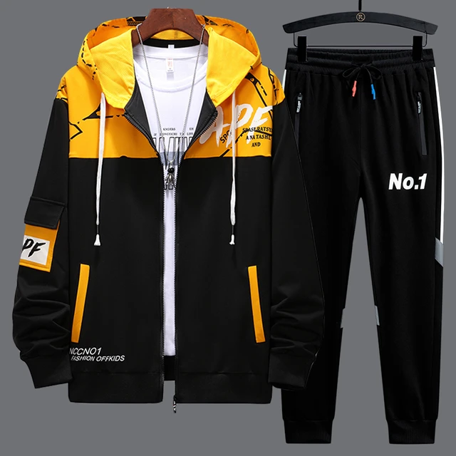 2023 Men's Sports Tracksuit: Embroidered Letter Towel Hooded Sweatshirt and  Solid Color Sweater Set