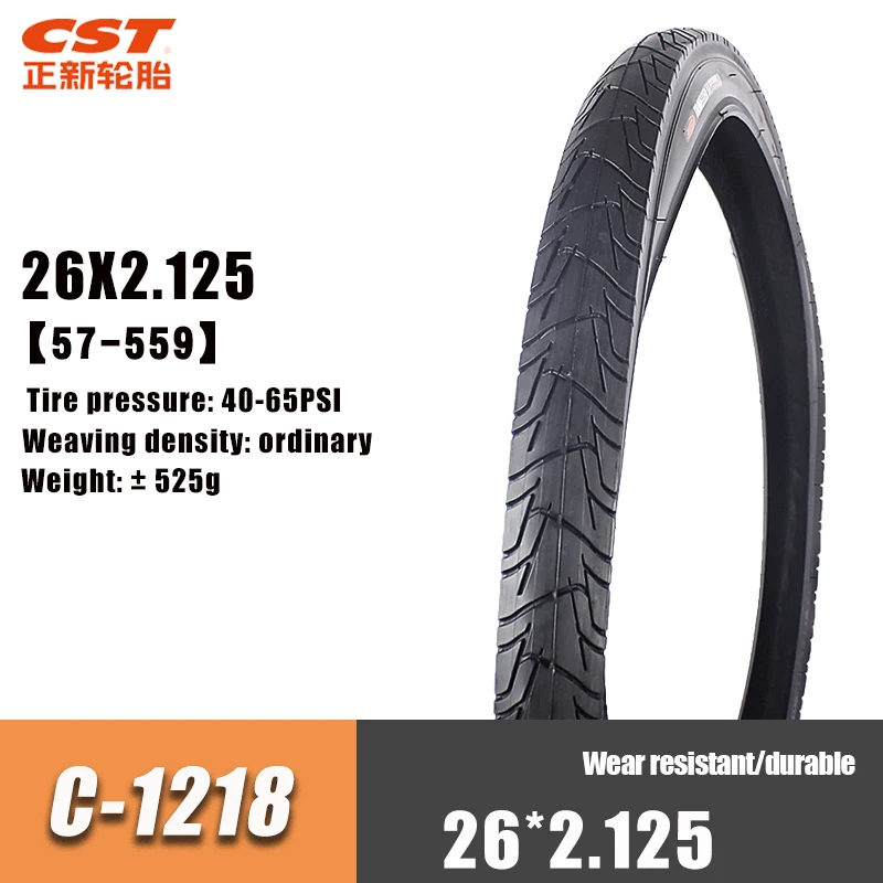 CST Mountain Bike Tire 26inch Steel Wired 26*2.125 C1218 Off Road 26er Bicicleta Pneu City MTB Bicycle Tyre