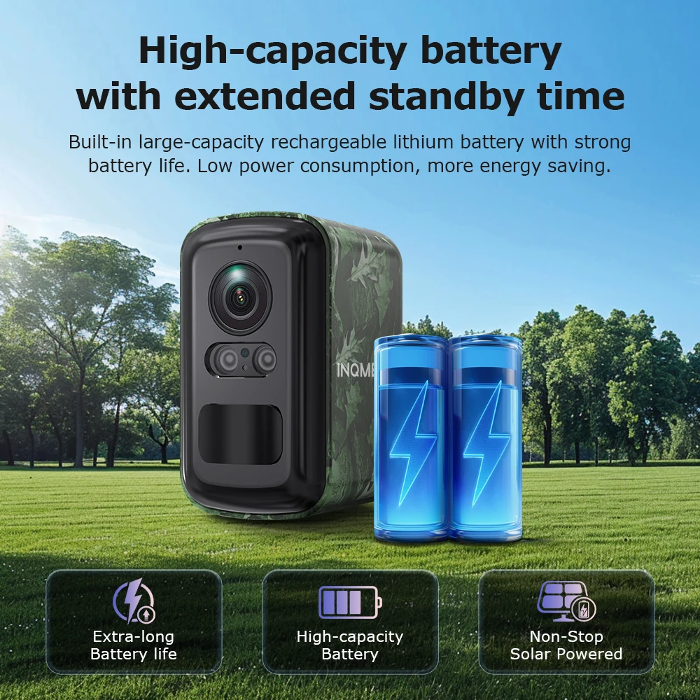 5MP 2K HD 4G Wireless Solar Camera Wifi Outdoor 10000mAh Battery WiFi Security Camera Waterproof PIR Animal Detection in Forest 3