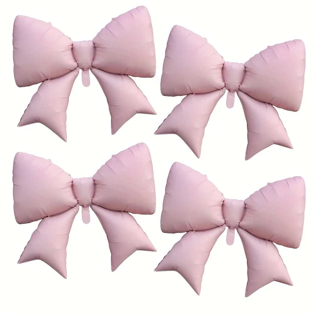 4 Stück Baby Rosa Blaue Schleifenballons Mini-Schleifenballons für Hochzeit Brautparty Geschenkballon Dekoration