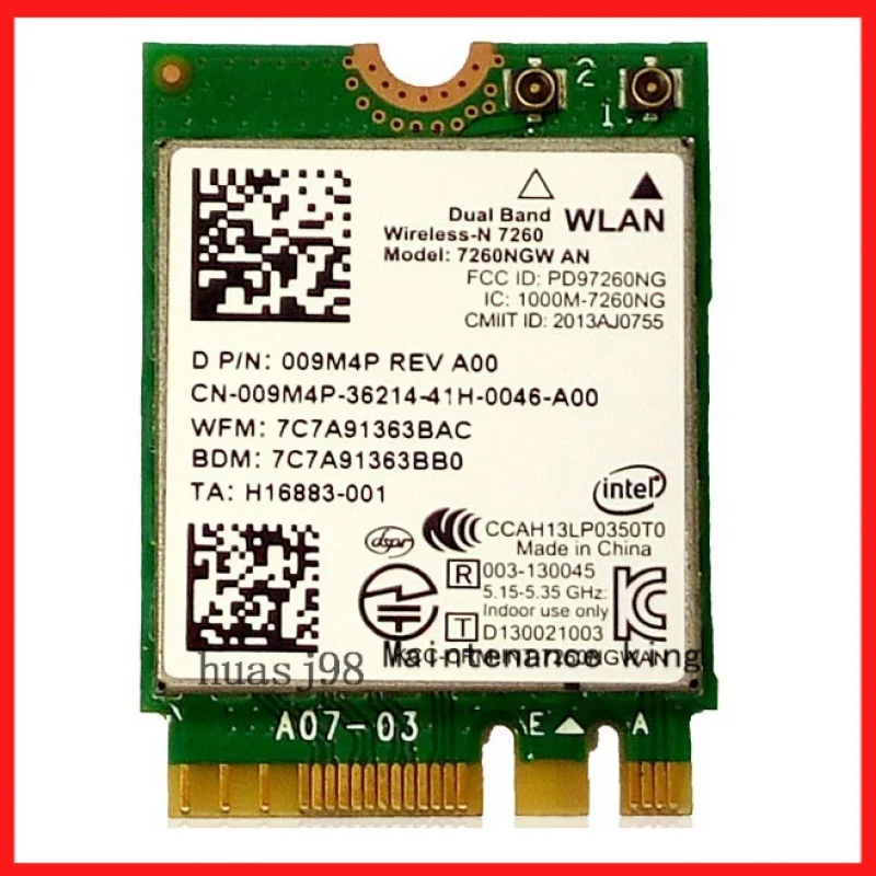 

Wholesale New For Intel Dual Band Wireless-N 7260 AN 7260NGW NGFF 2.4G/5. 0Ghz 802. 11AN For Bluetooth-compatible BT4.0 300Mbps