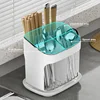 Utensil Holder Cutlery Drainer Kitchen Tableware Storage Bucket Plastic Chopstick Spoon Storage Rack Detachable Kitchen Tools 4