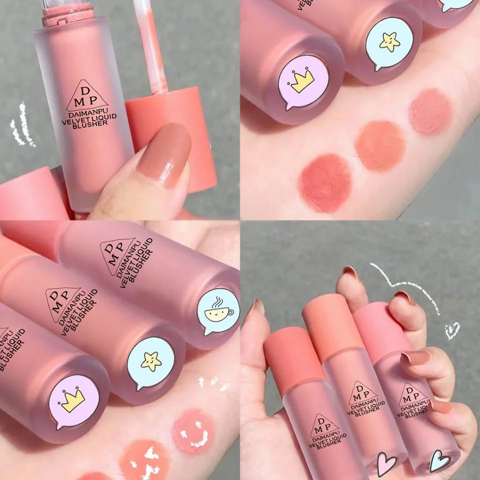 Pink Liquid Blush Eyeshadow Long-acting Waterproof Non-fading Enhance Facial Skin Color Easy-to-color Female Cosmetics 3