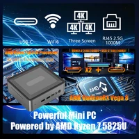 WUDUNG U58 MINI PC AMD Ryzen7 5825U 4.5GHZ 16G DDR4/512G SSD WIFI6E BT5.2 Support 3 Screen RJ45 2.5G 1000M Win 11 Pro Computer 1