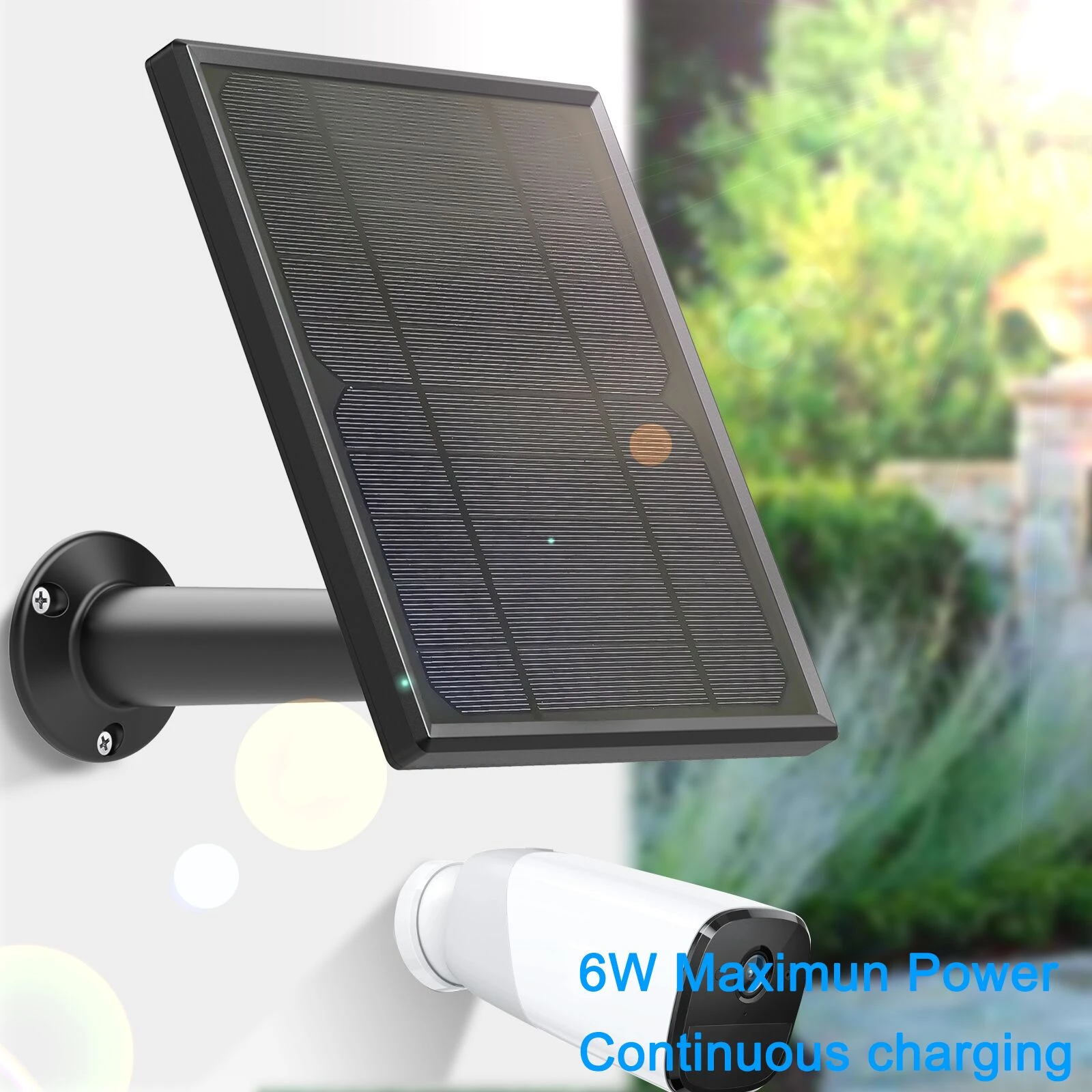 6w 5v Solar Panel For Eufycam Eufy Cam 2c , 2c Pro , E , 2 Pro/solocam E20 E40 Wall Mount 13ft