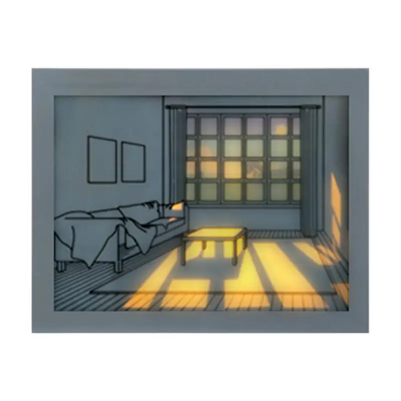 

LED Light Painting Art Wall Decor Picture Photo Frame Light Decorative LED Night Light Bedroom Bedside Artwork Table Lamp gifts