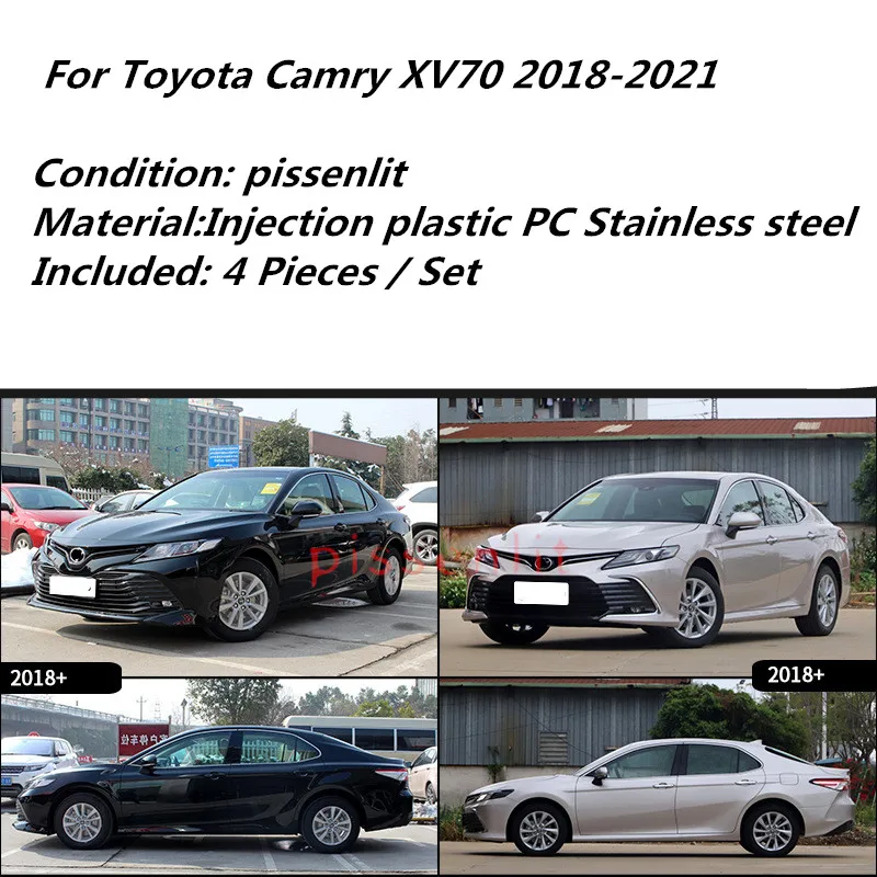 For Toyota Camry Accessories XV70 Stainless Steel Chrome Window Trim Visors Rain Guard Door Visor Vent Shades car window deflectors