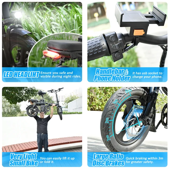 DEEPOWER Mini Ebike: A Revolutionary Urban Mobility Solution 2 DEEPOWER Mini Foldable Ebike: A Compact and Powerful Urban Mobility Solution