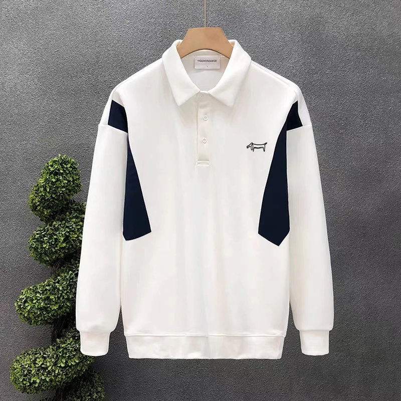2024 Golf wear men's new explosive Spring and autumn Golf POLO shirt men's patchwork comfortable lapel Golf T-shirt tops 5XL