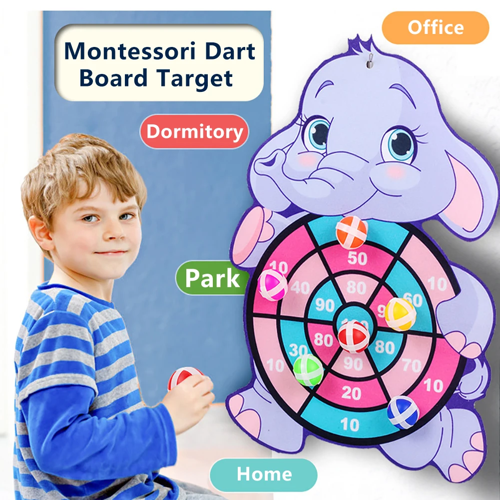 1Set Montessori Dart Board Target Children Throwing Sticky Ball