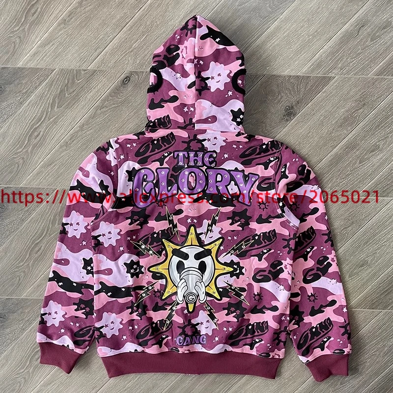 Camouflage Cardigan Glo Gang The Glory Full Zip Hoodie Men