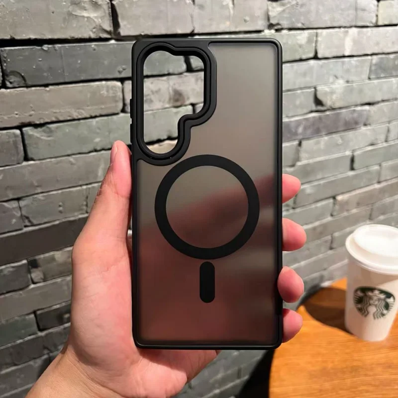 Magsafe Matte Translucent Shockproof Magnetic Case with Wireless Charging Capability