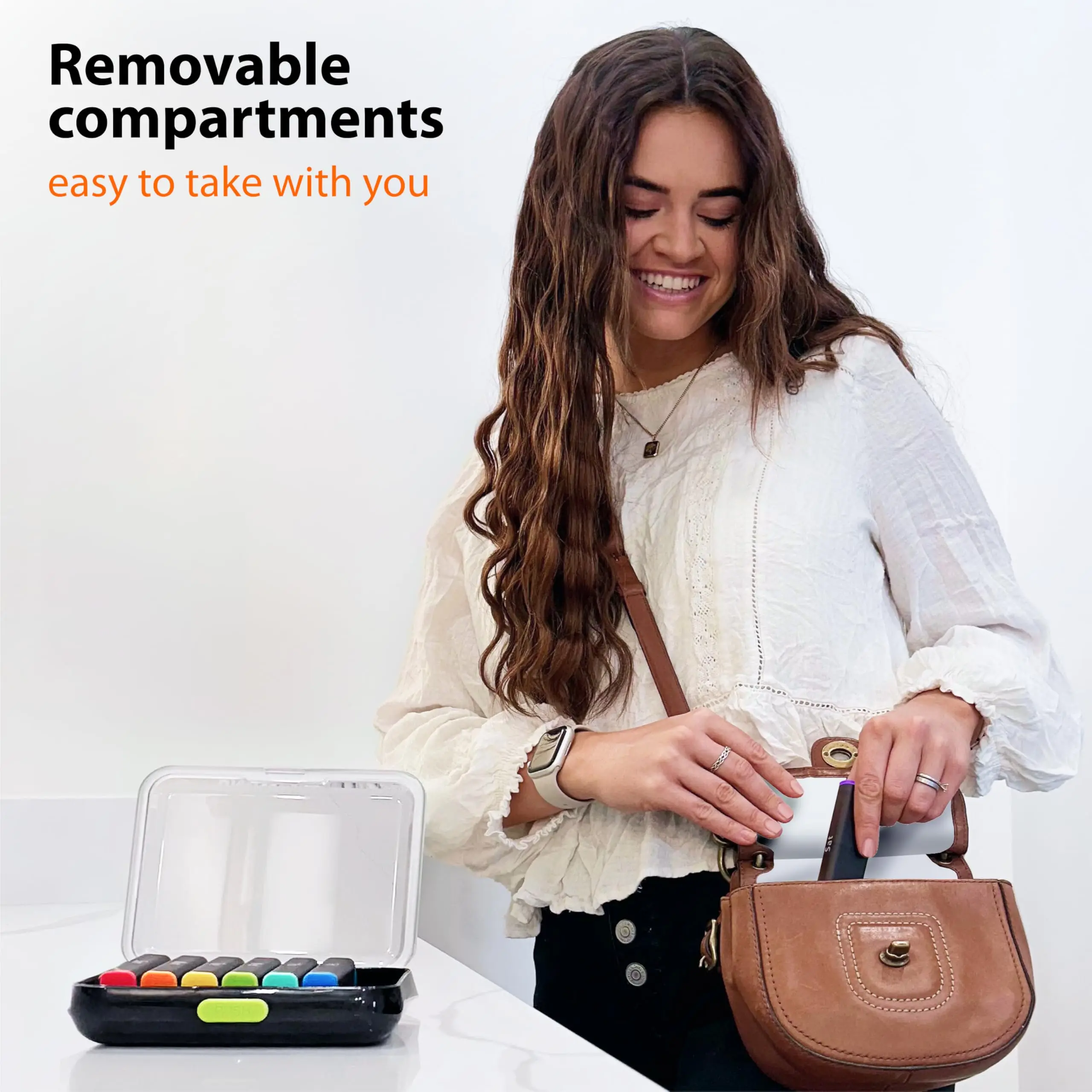 1pc Weekly Pill Organizer 2 Times A Day, Pills Box 7 Day for Easy Filling, AM PM Pill Case for Vitamins, Medication, Supplements