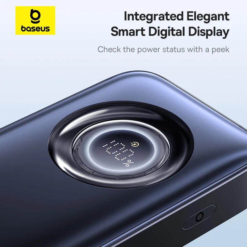 Baseus 67W 20000mAh Power Bank Built-In Retractable USB-C Cable 45W 10000mAh Power Bank PD External Battery Charger PowerBank