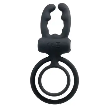 Cock Ring Dual Pleasure Penis Ring Penis Vibrator Vibrating Ring Tongue Licking Sex Toys for Men Male Clit Stimulator 6