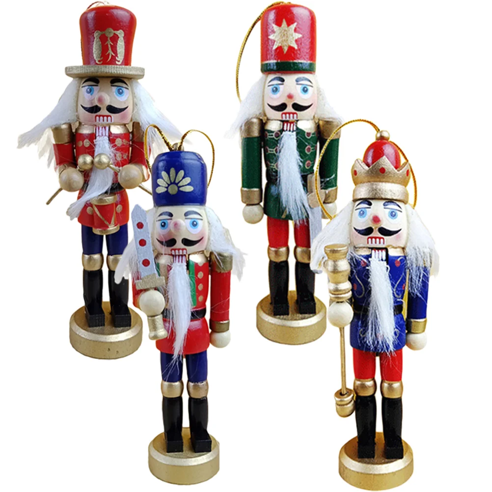 

12/13cm Christmas Nutcracker Soldier Puppet Doll Handcraft Ornament Xmas Tree Hanging Pendants New Year Decoration
