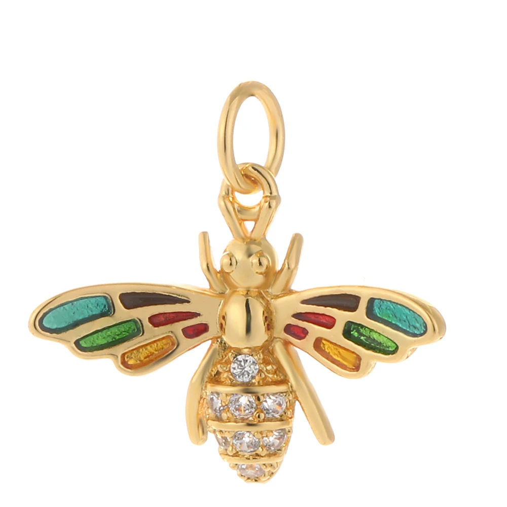 Cute Cherry Bee Charms for Jewelry Making Supplies Animals Plants Gold Color Snake Diy Earrings Necklace Bracelet