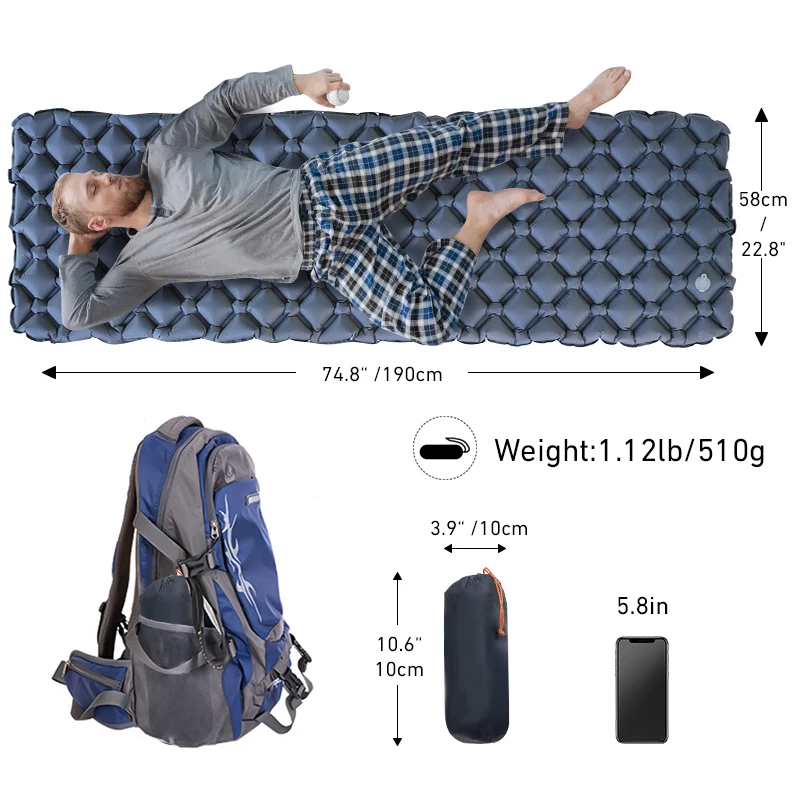  slider image of WESTTUNE Camping Sleeping Pad