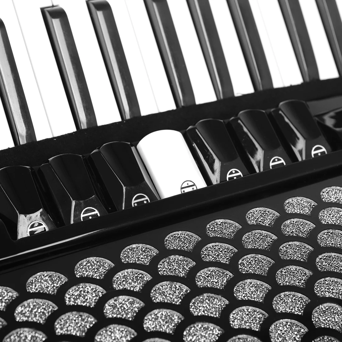 Akkordeon 120 Bass 41 Tasten Akkordeon Schwarz Dreifache Feder für Kinder Kinder Anfänger Weihnachtsgeschenk Tastatur Musikinstrument – Detail 8