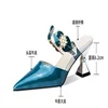 Pointed Designer Slides Fashion Rhinestones Non-Slip Women Slippers Elegant High Heel Outdoor Pearl Party Shoes 6