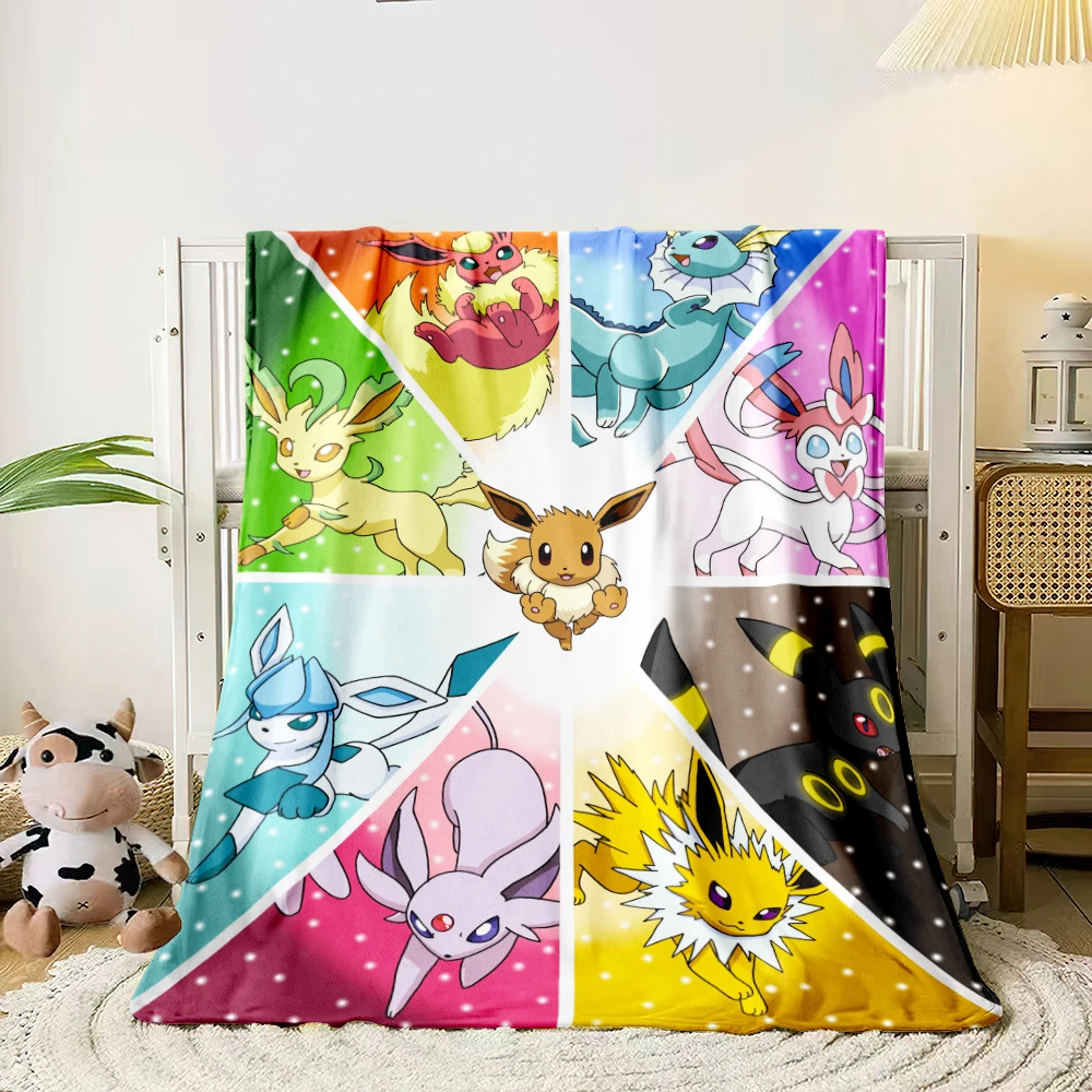 Pokemon Blanket Cute HD Printed Flannel Thin Blanket Four Season Blanket.for Sofa,beds,living Rooms,travel Camping Blanket Gifts 5