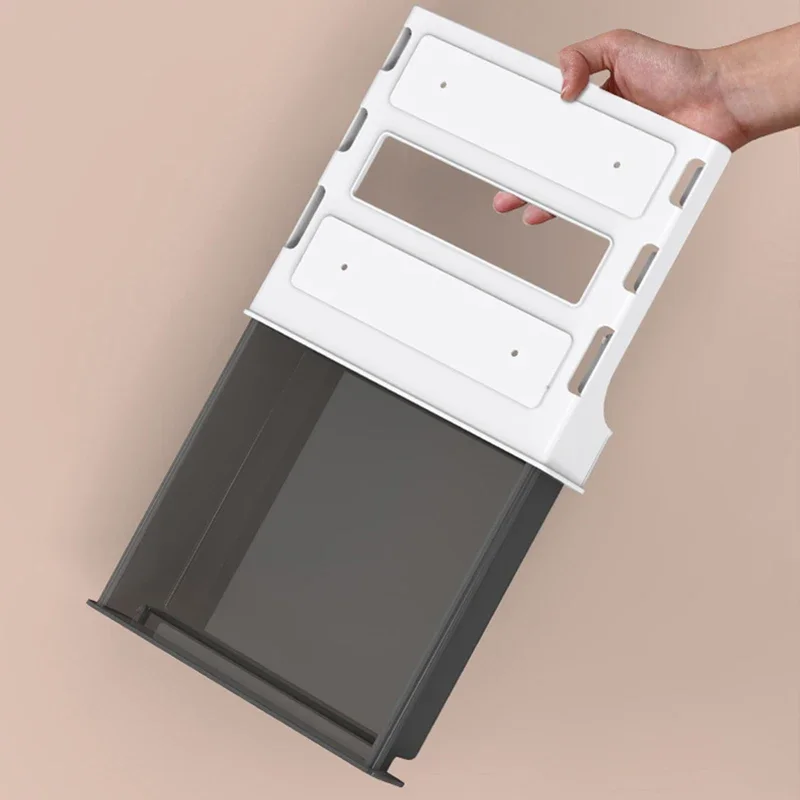 Office Storage Box Under Desk Hidden Drawer Clear Organizer Drawer Desk Supplies Holder Rack Memo Pen Stationery Storage Tray