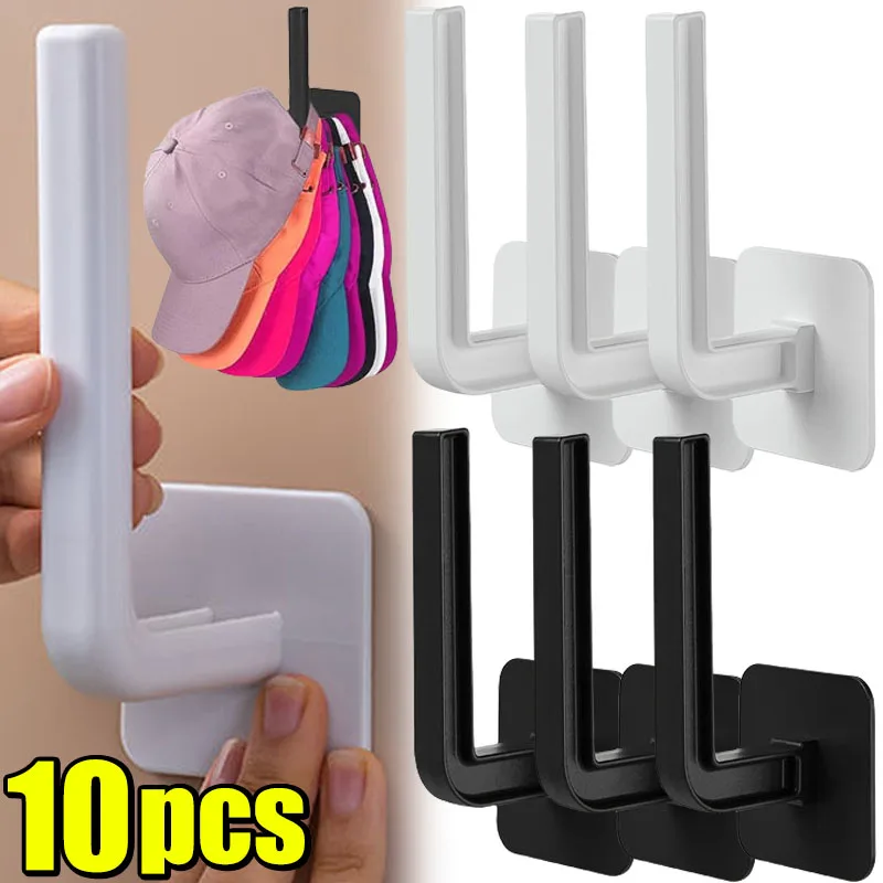 1/10pcs Cap Holder Hat Rack for Baseball Caps Adhesive Hat Hooks for Wall Cap Hanger Storage No Drilling Hat Display Organizer