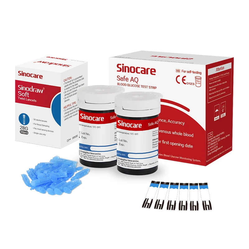 50/100/200 pcs for Safe AQ Sinocare Blood Glucose Test Strips Needles - Image 3