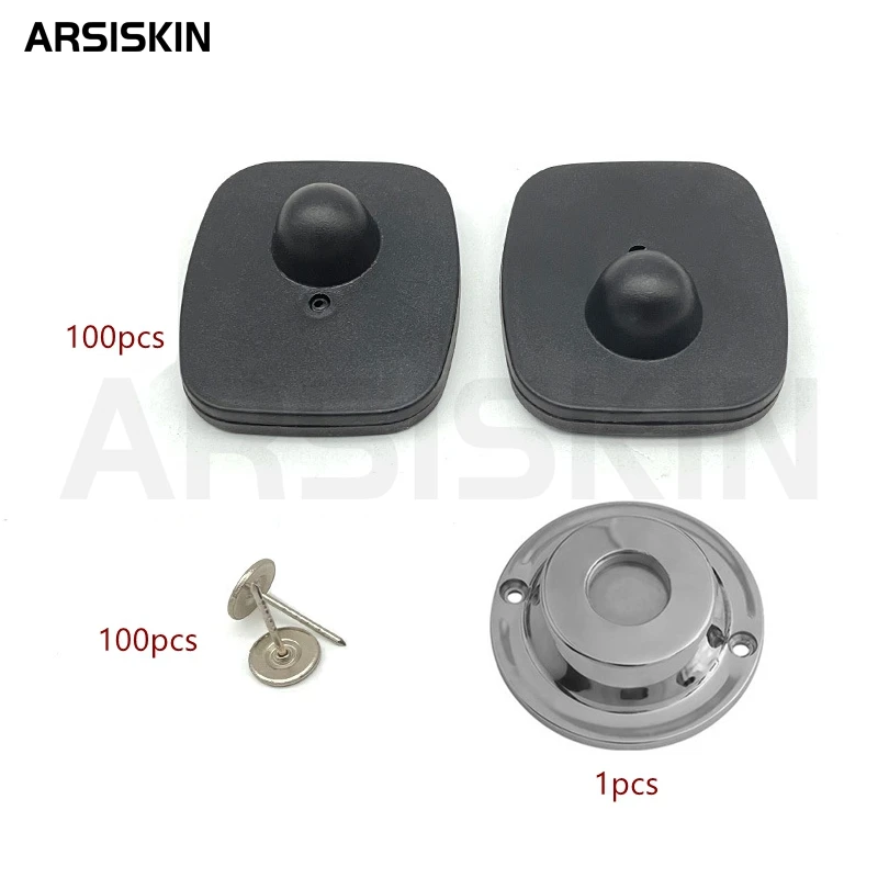 Anti Theft Tags 100pcs Rf 8.2Mhz Mini Square EAS Retail Security Clothes Hard Tags for Garment Shop Supermarket