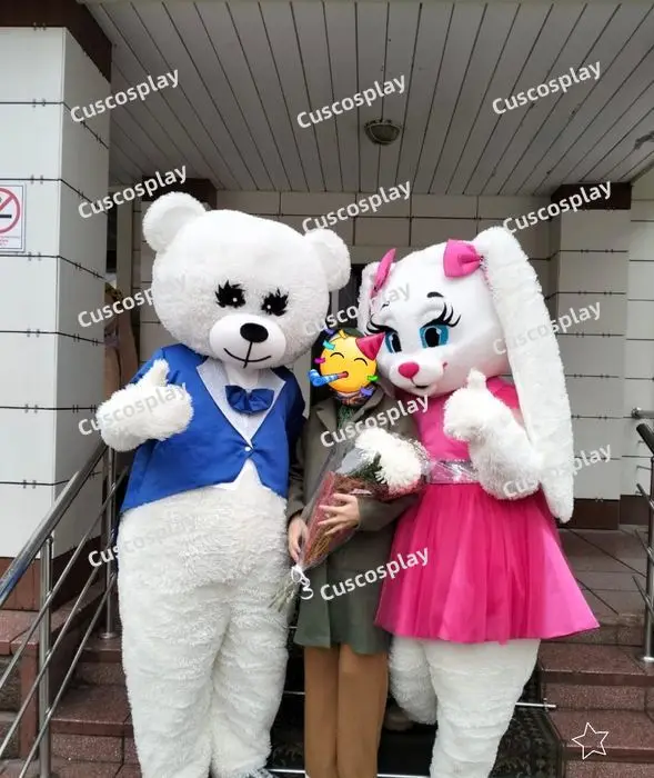 

Bear Blue Tailcoat Easter Party Bunny Cartoon Costume Rabbit Mascot Costume Fancy Dress Clothing Halloween Carnival Events