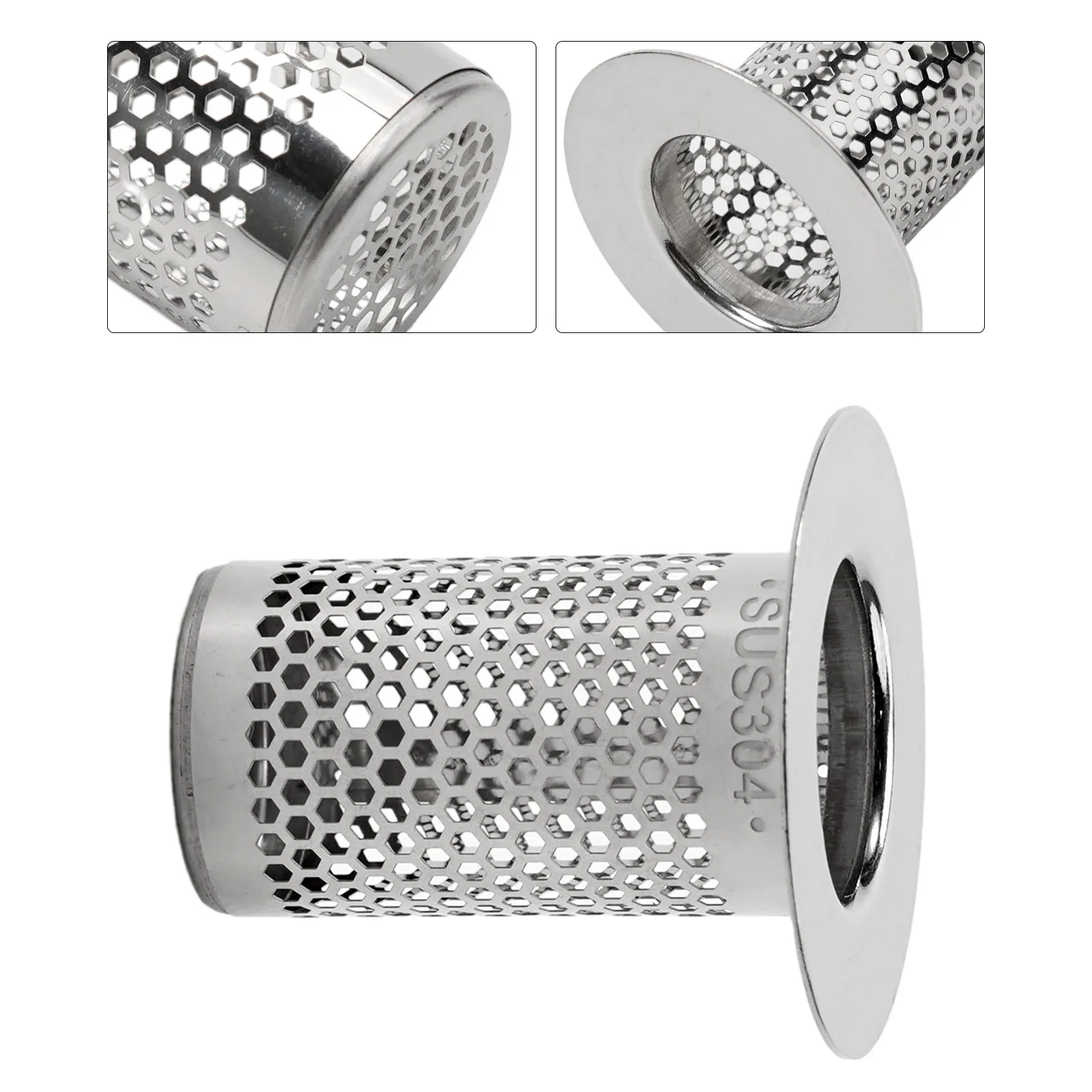 5cm/5.5cm/6.5cm Kitchen Sink Strainer Drain Hole Filter Trap Sink Strainer Stainless Steel Bath Sink Drain Waste Screen Dropship hot 7cm 9cm 11cm stainless steel kitchen sinks strainer drain hole filter trap metal sink strainer bath sink drain hair catcher