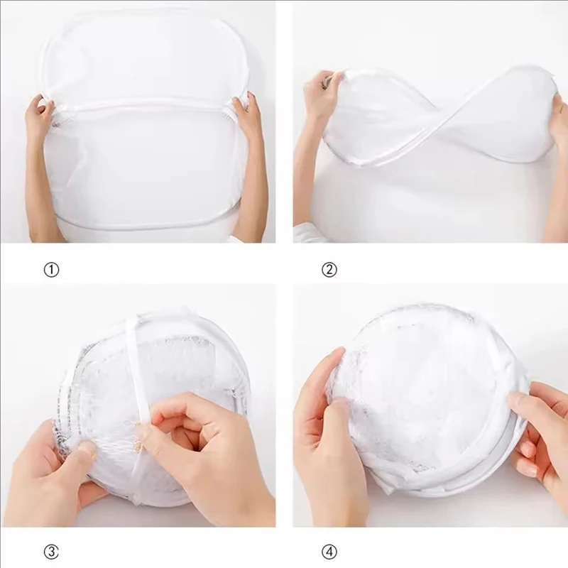 Collapsible Pop-up Mesh Laundry Basket for Easy Washing and Storage
