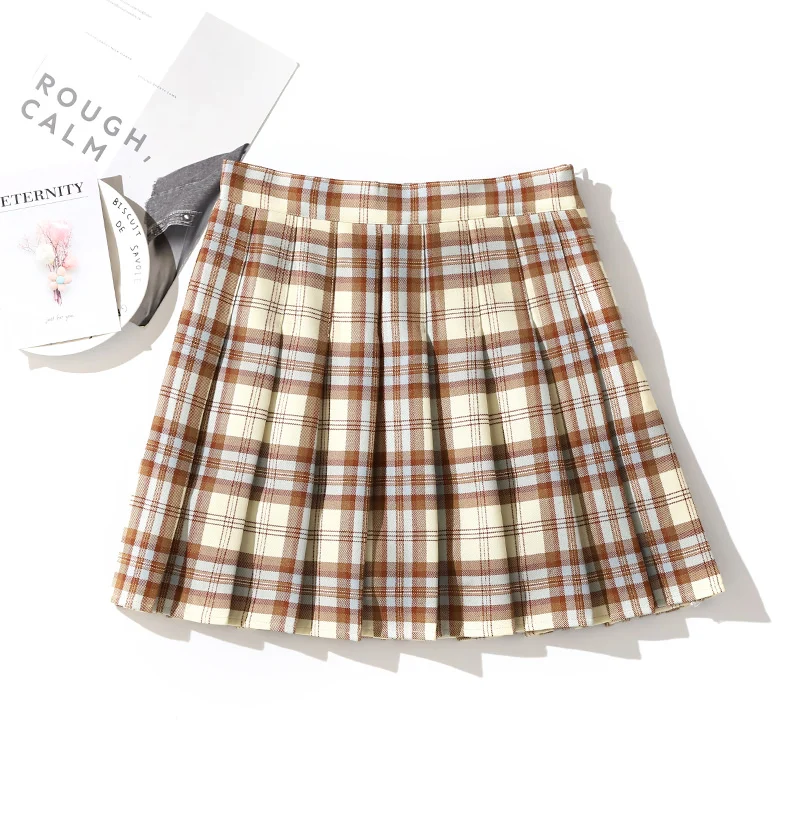 Skirts Fall Clothes 2024 Women Skort Korean Style Harajuku Fashion Girls Falda Short De Mujer High Waist Plaid Pleated Skirt