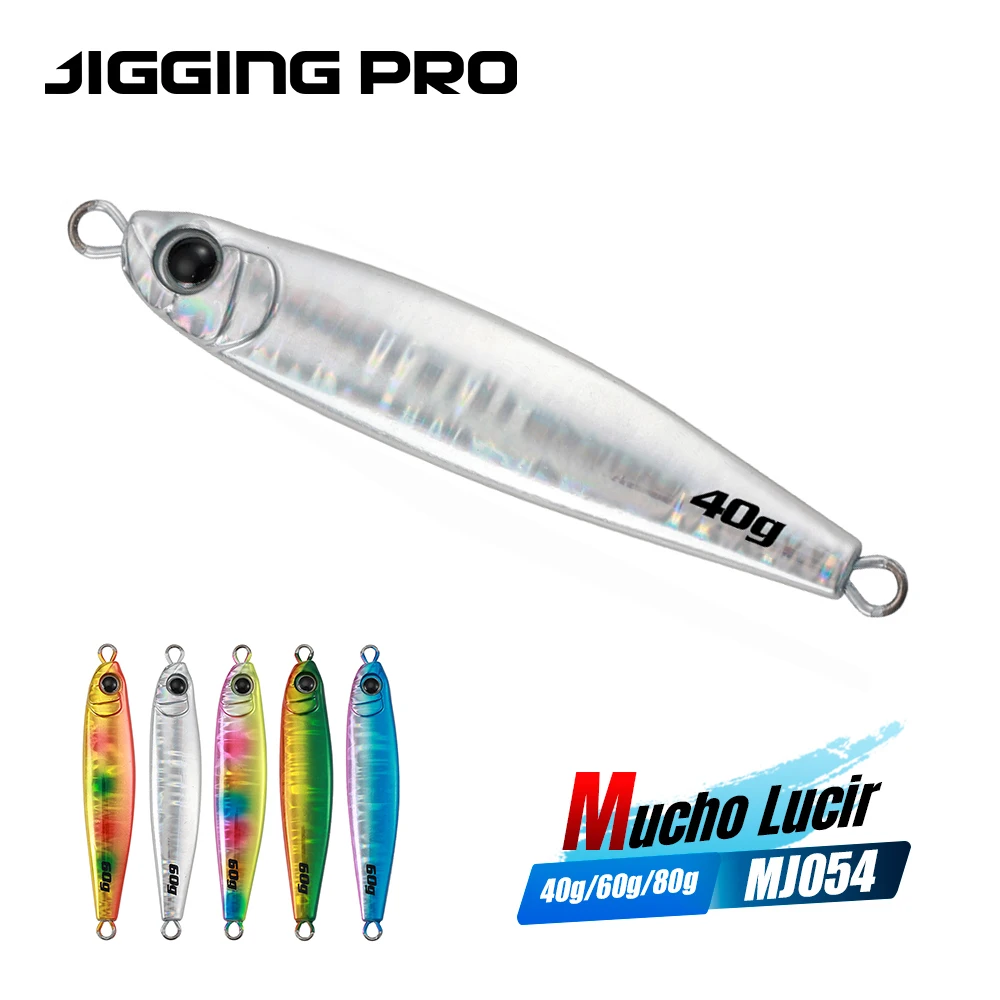 JIGGING PRO Mucho Lucir Metall-Jig 40g 60g 80g Weitwurf-Holografischer Salzwasser-Jigging-Köder Künstlicher Köder