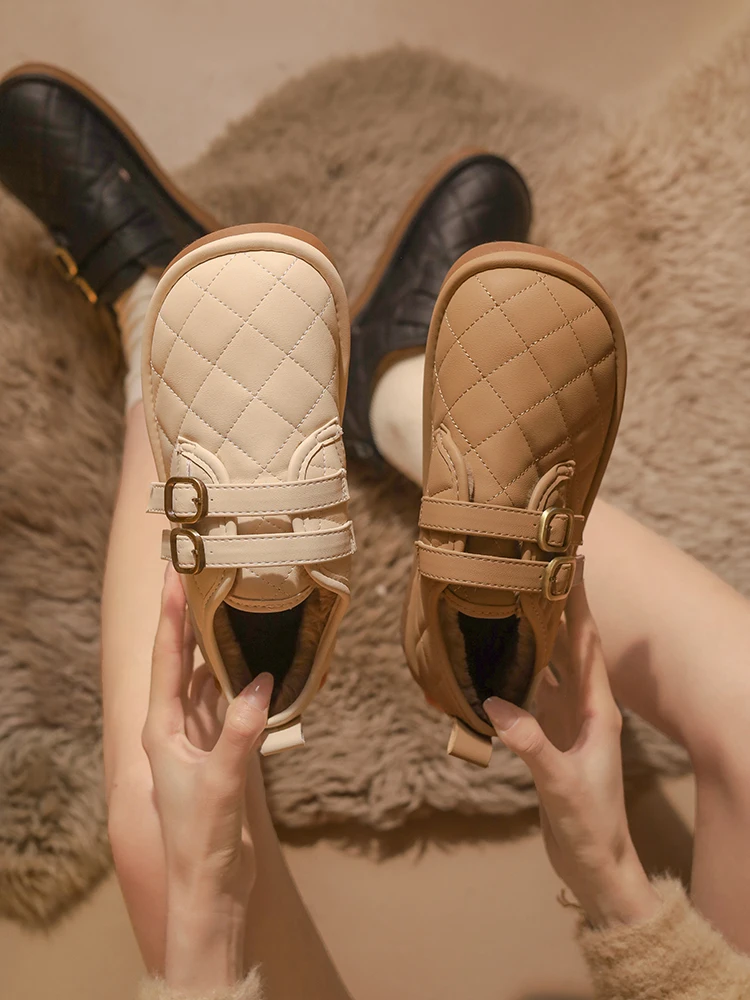 

Retro Woman Shoes Shallow Mouth Round Toe Slip-on Female Footwear Casual Sneaker Moccasin New Winter Slip On Dress Flat Basic Ru