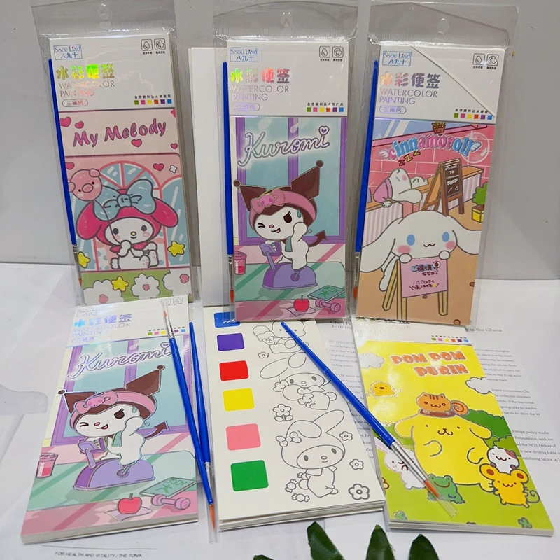 Sanrio Cartoon Cute Sticker Book Wholesale Girl Heart Paper Sticker Book  Cinnamoroll Kuromi Hand Ledger Diy