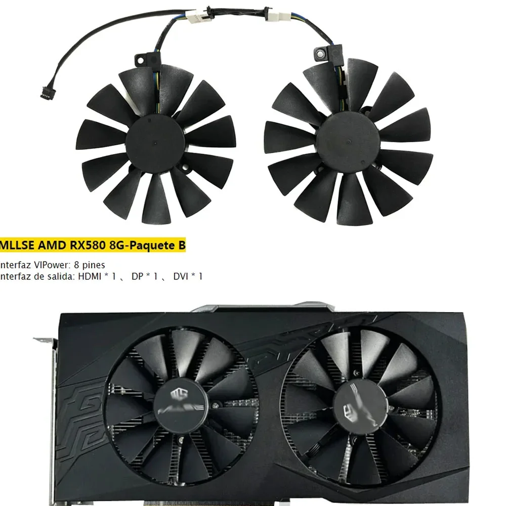 Description Picture 2 of item2pcs/Set,Video Cards Fan,VGA GPU Cooler,PLD09210S12HH,For MLLSE RX 580 8GB Paquete A,T129215SU,For MLLSE RX580 8g Paquete B