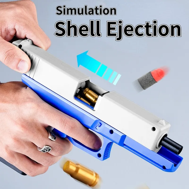 2022 Shell Ejection Glock Toys Gun Airsoft Soft Bullet Pistol Blaster