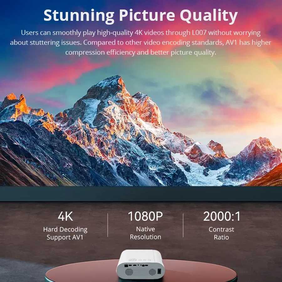Vivicine L007 Full HD Portable Mini Projector 1920x1080P LED Video Mini Projector LED Projector